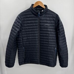 Eddie Bauer EB650 Jacket Mens M Navy Blue Down Puffer Lightweight Outdoor Hiking